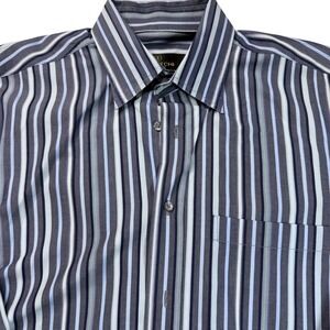 Bugatchi Uomo Mens Striped Long Sleeve Dress Shirt Size M‎